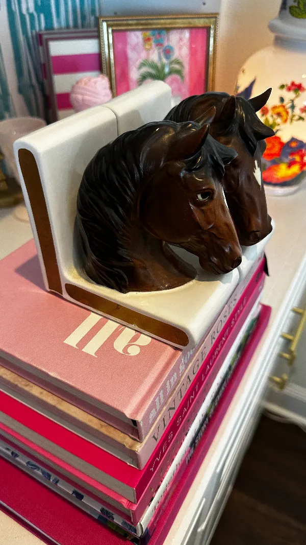 Vintage Bookends, Horses, Lefton Porcelain