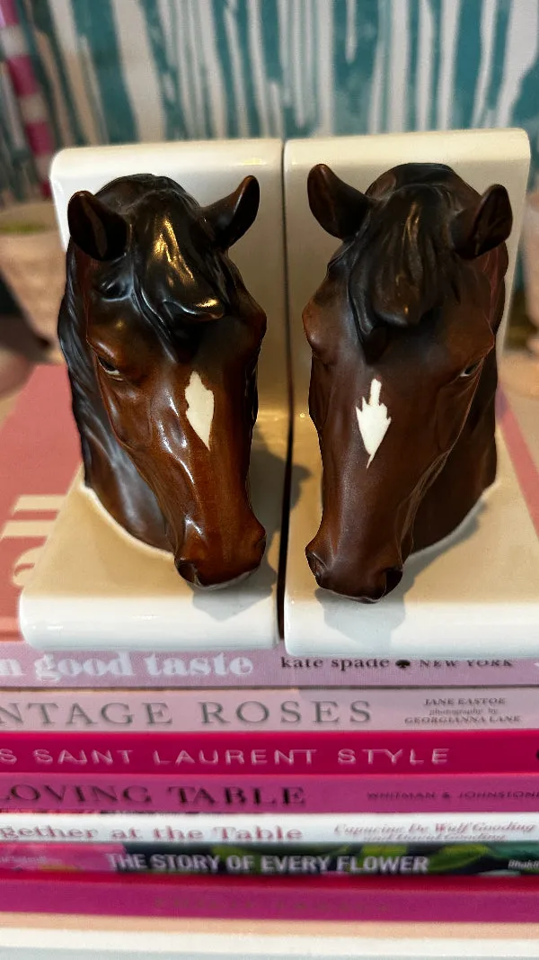 Vintage Bookends, Horses, Lefton Porcelain