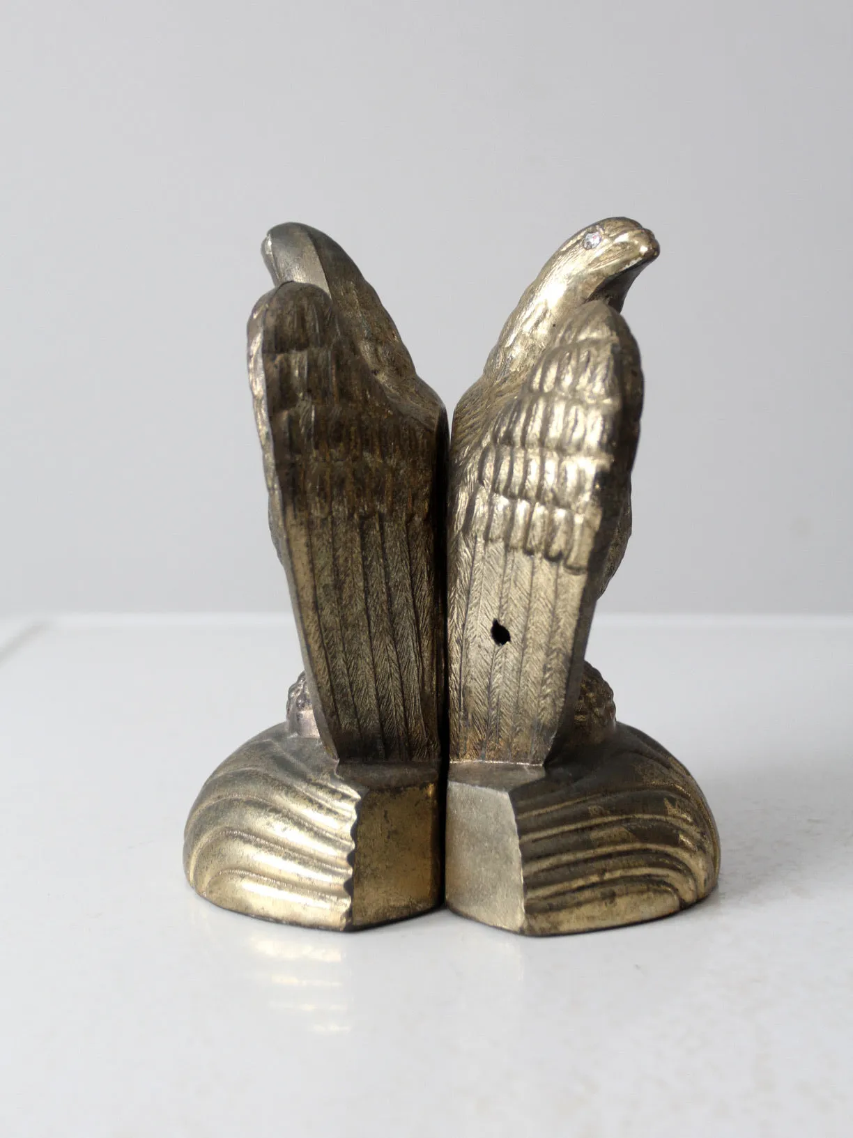vintage brass American eagle bookends pair