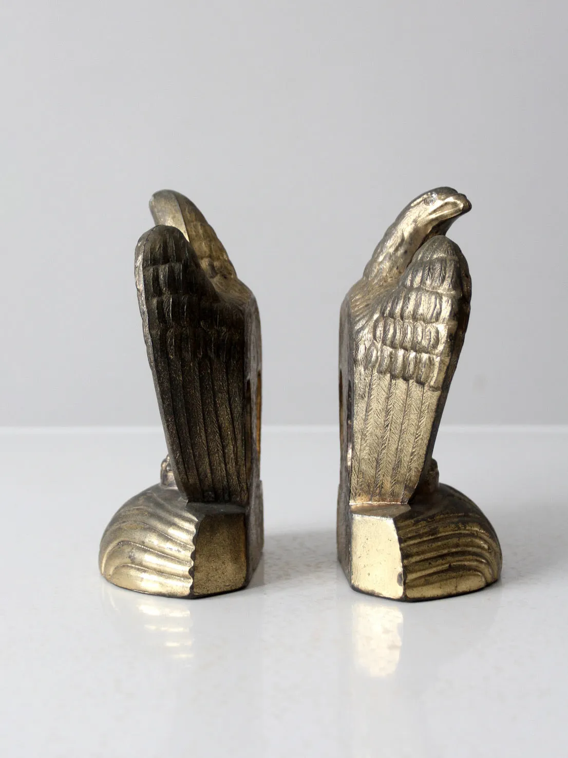 vintage brass American eagle bookends pair