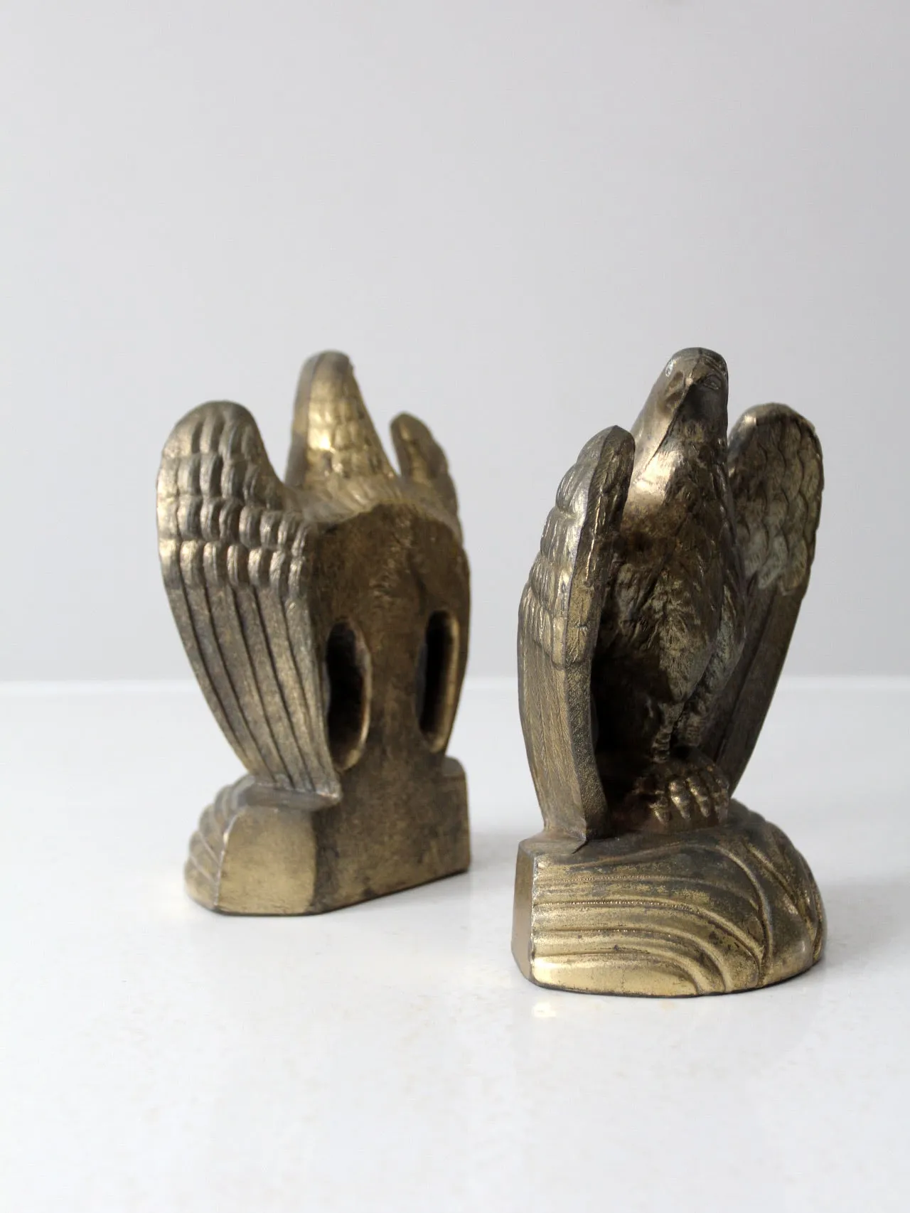 vintage brass American eagle bookends pair