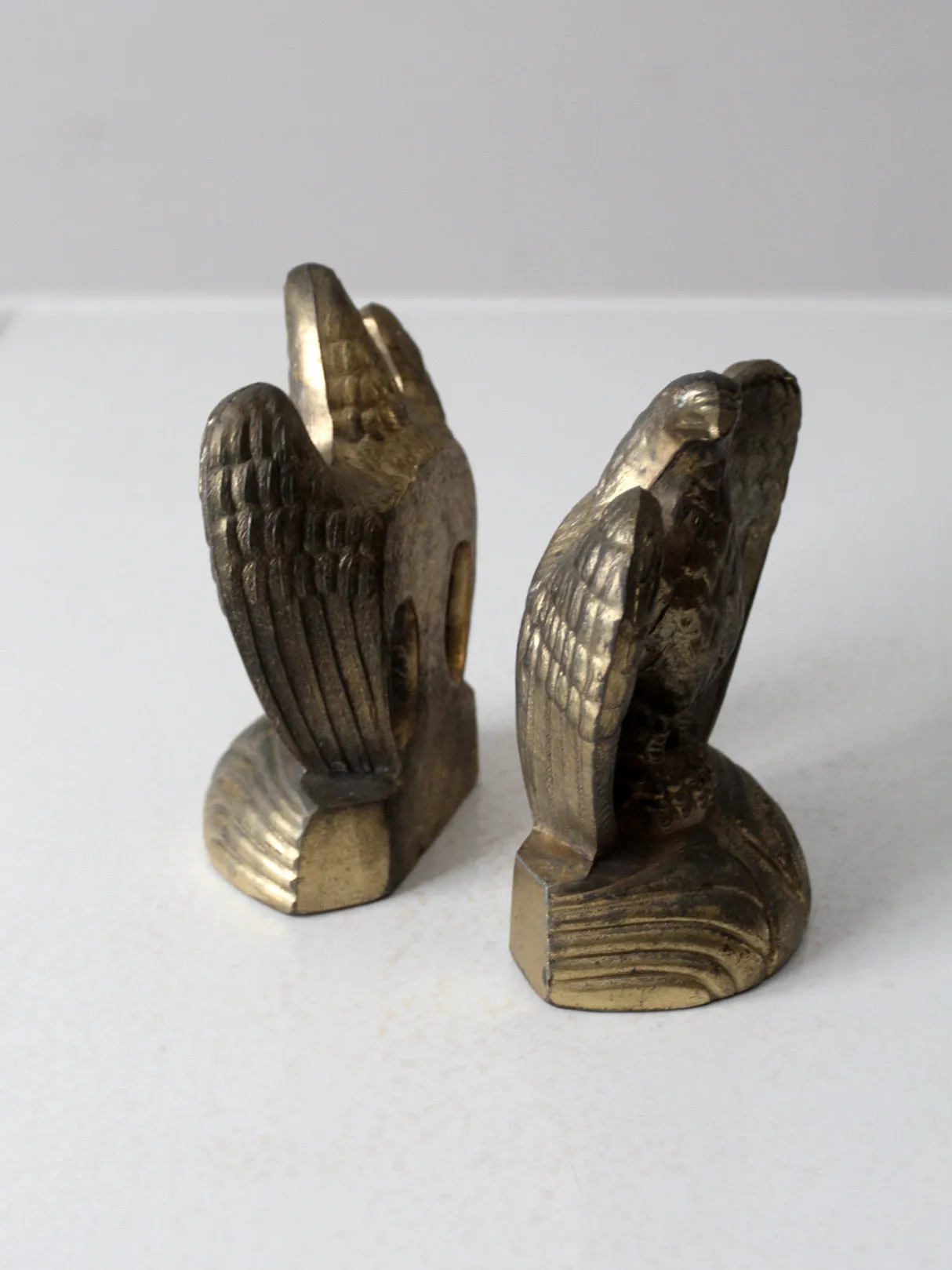 vintage brass American eagle bookends pair