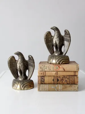 vintage brass American eagle bookends pair
