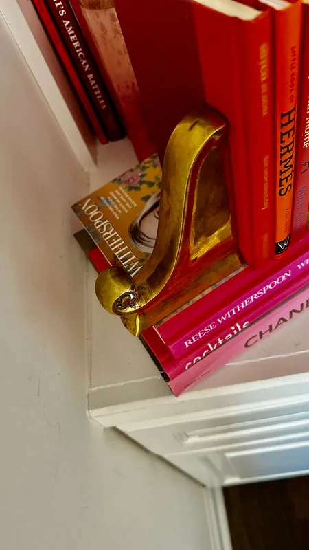 Vintage Brass Bookends - Scroll