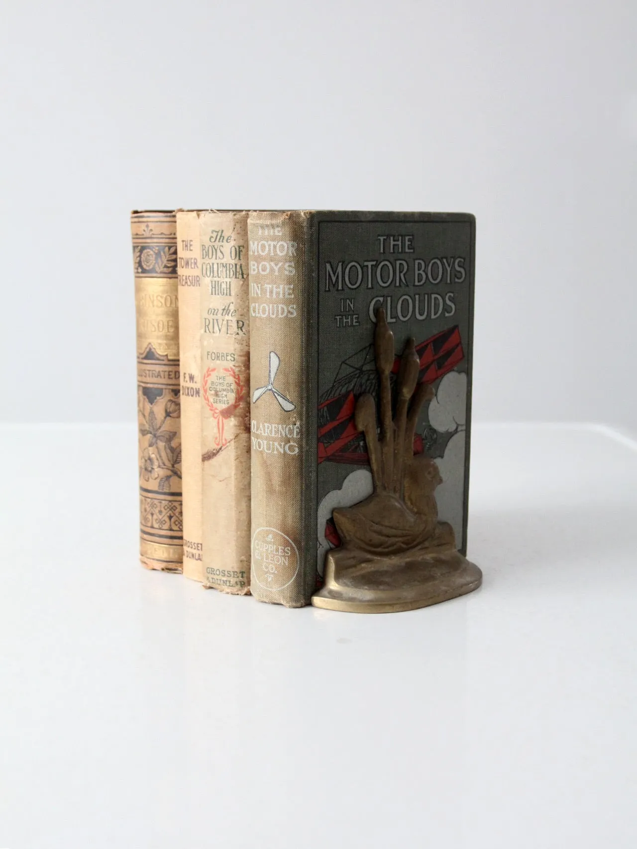 vintage brass duck bookends pair