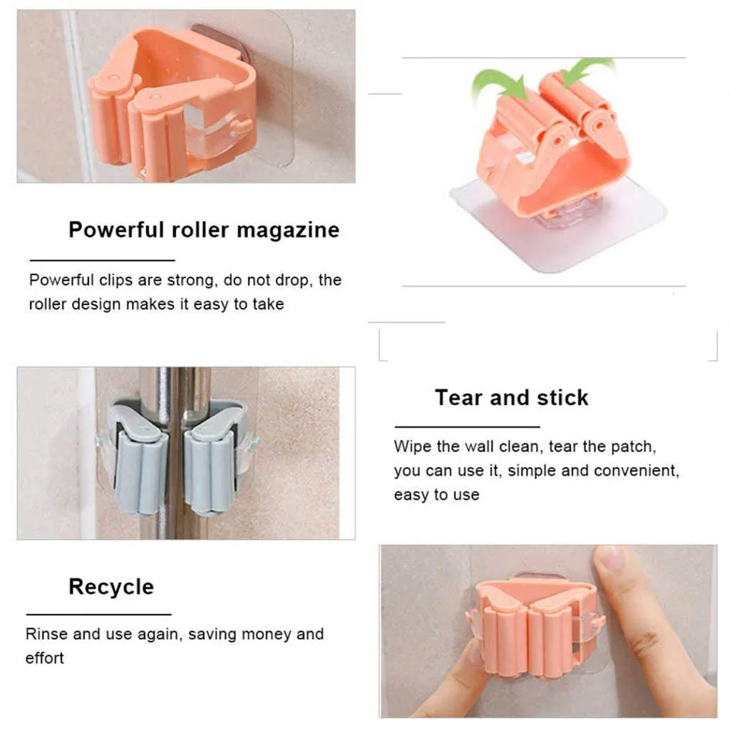 Wall Mounted Bathroom Mop Hooks