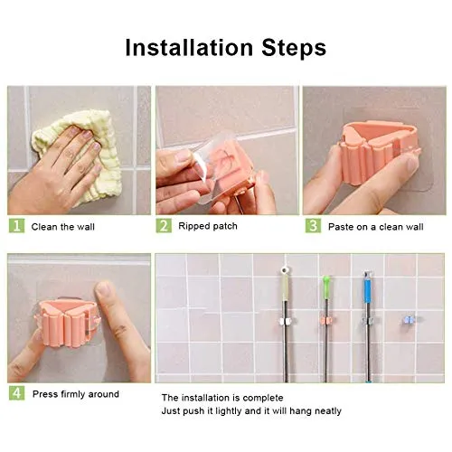Wall Mounted Bathroom Mop Hooks
