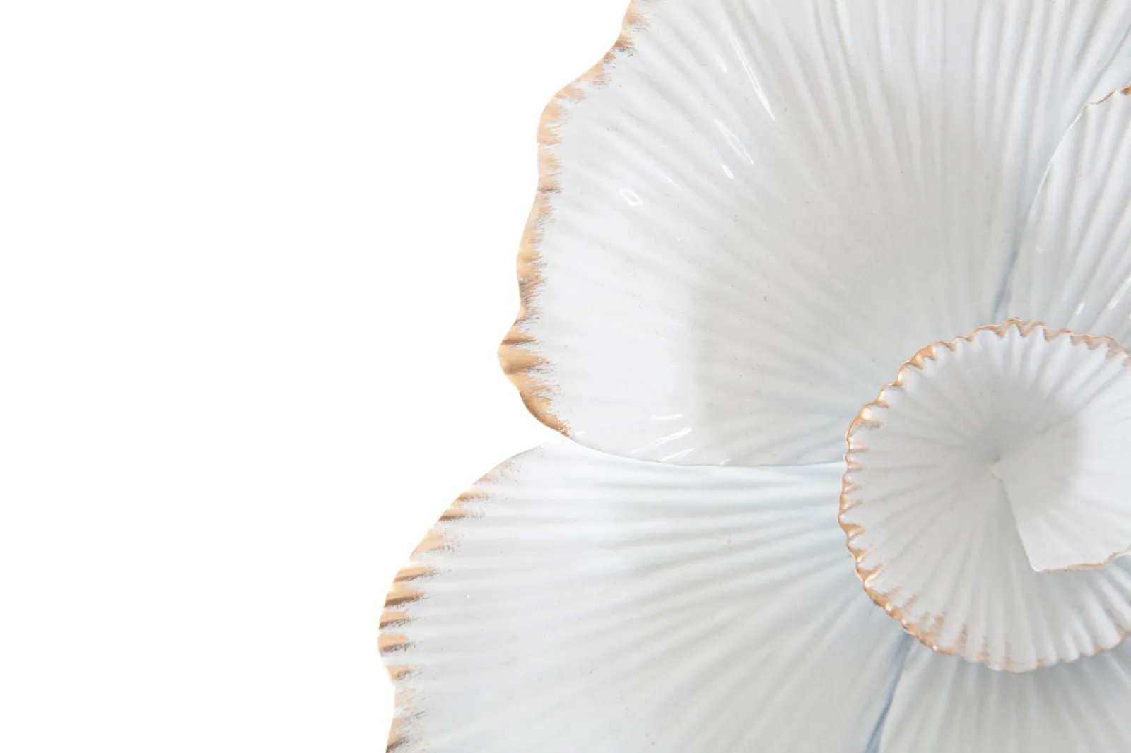 White Metal Floral Round Wall Mirror